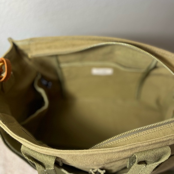 Margot New York Khaki Green Canvas Messenger Bag - Picture 7 of 7